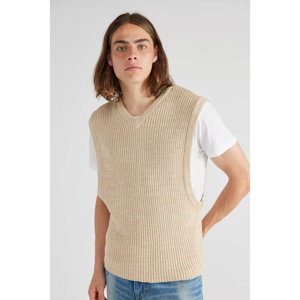 NWT Urban Outfitters Beige Sleeveless Knit Sweater Vest Tank Top Size Small NWT